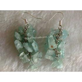 Aquamarine chips earring
