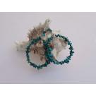 Large-diameter circle turquoise earrings with 925 silver hook