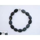 18 inches 25*35mm black stone necklace with moonlight clasp