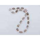 17.5 inches pearl and smoky quartz necklace with toggle clasp