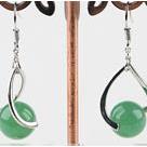 10mm jade balll earrings