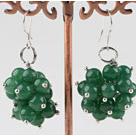 popular cluster style 6mm jade earrings