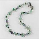 crystal jade and rainbow flourite necklace