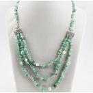 exquisite white pearl jade chips necklace