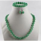 10mm jade ball necklace bracelet earrings set