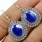 Faceted Blue Saphire earring