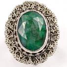 Faceted Natural Emerald Ring