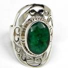 Faceted Natural Emerald Ring