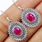 Faceted Natural Ruby Earrings