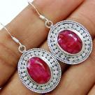 Faceted Natural Ruby Earrings