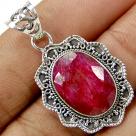 Faceted Natural Ruby Pendant