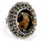 Faceted Smoky Quartz Ring