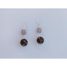 smoky quartze earrings with 925 silver hook
