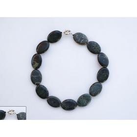 18 inches 25*35mm black stone necklace with moonlight clasp
