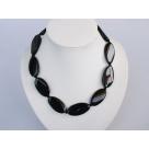 17.5 inches black agate necklace with moonlight clasp