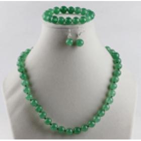 10mm jade ball necklace bracelet earrings set