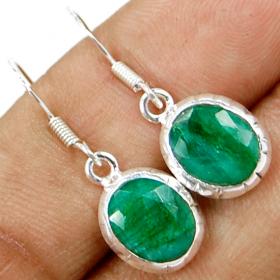 Faceted Emerald earrings