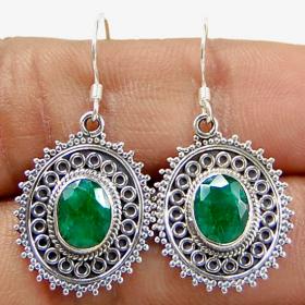 Faceted Emerald earrings