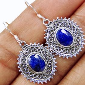 Faceted Blue Saphire earrings