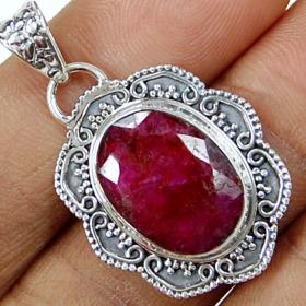 Faceted Natural Ruby Pendant