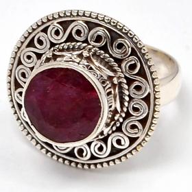 Faceted Natural Ruby Ring