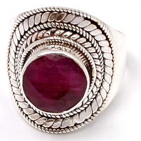Faceted Natural Ruby Ring