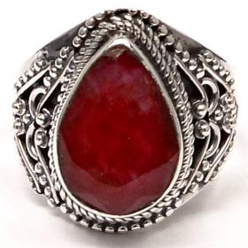 Faceted Natural Ruby Ring