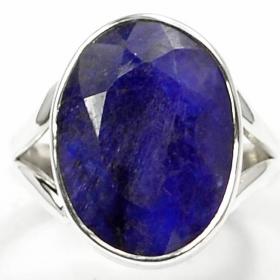 faceted blue saphire Ring