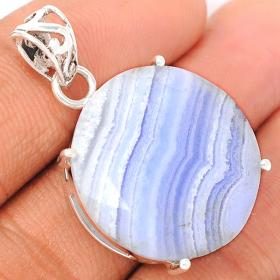 FACETED BLUE LACE PENDANT