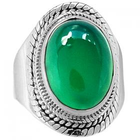 FACETED GREEN ONYX RING