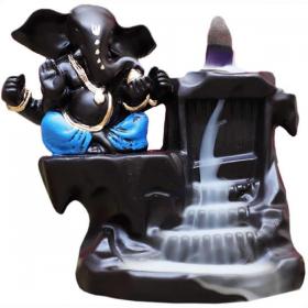 GANESH BLUE BACKFLOW INCENSE BURNER 16X13CM