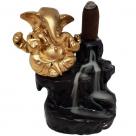 GANESH GOLD BACKFLOW INCENSE BURNER 9.5X8CM