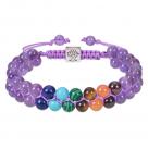 Colorful natural stone double-layer bracelet