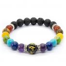 Bracelet (volcanic stone+double rainbow)